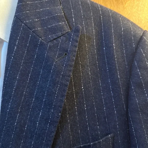 100% Wool Blue Pinstripe Men's Blazer